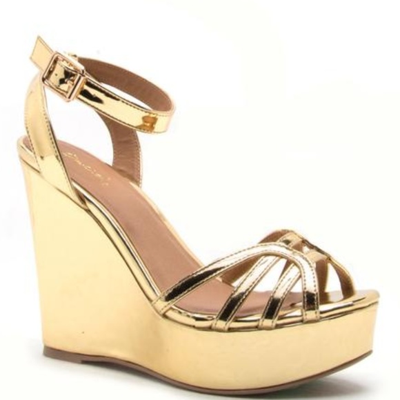 Moving Sale Metallic Gold Wedges 